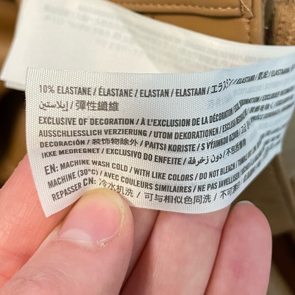 Abercrombie & Fitch Curve Love 27 4 Tan Vegan Leather Pants 90s Straight Ultra - Picture 9 of 10